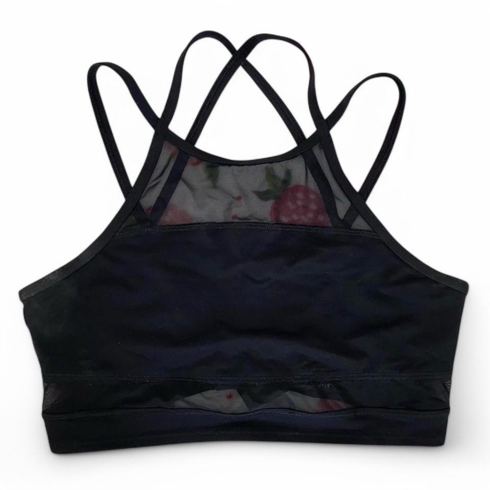 PINK Black Mesh Sporty Bralette